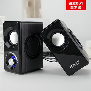 鉑愛 061記本臺式機電腦音箱組合usb有線迷你低音 061音響電腦臺