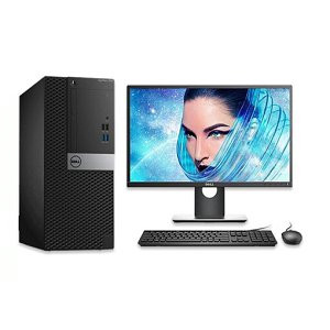 戴爾（DELL)OptiPlex 7050MT/新款7060MT商用臺式電腦主機 定I7-8700丨 8G丨128G+1TB丨4G E2216HV 21.5液晶顯示器