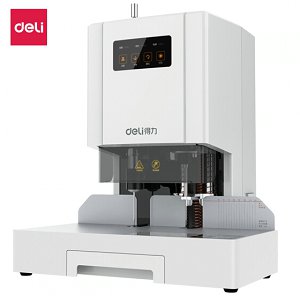 得力（deli）33480 自動財務憑證裝訂機 激光定位電動檔案打孔機